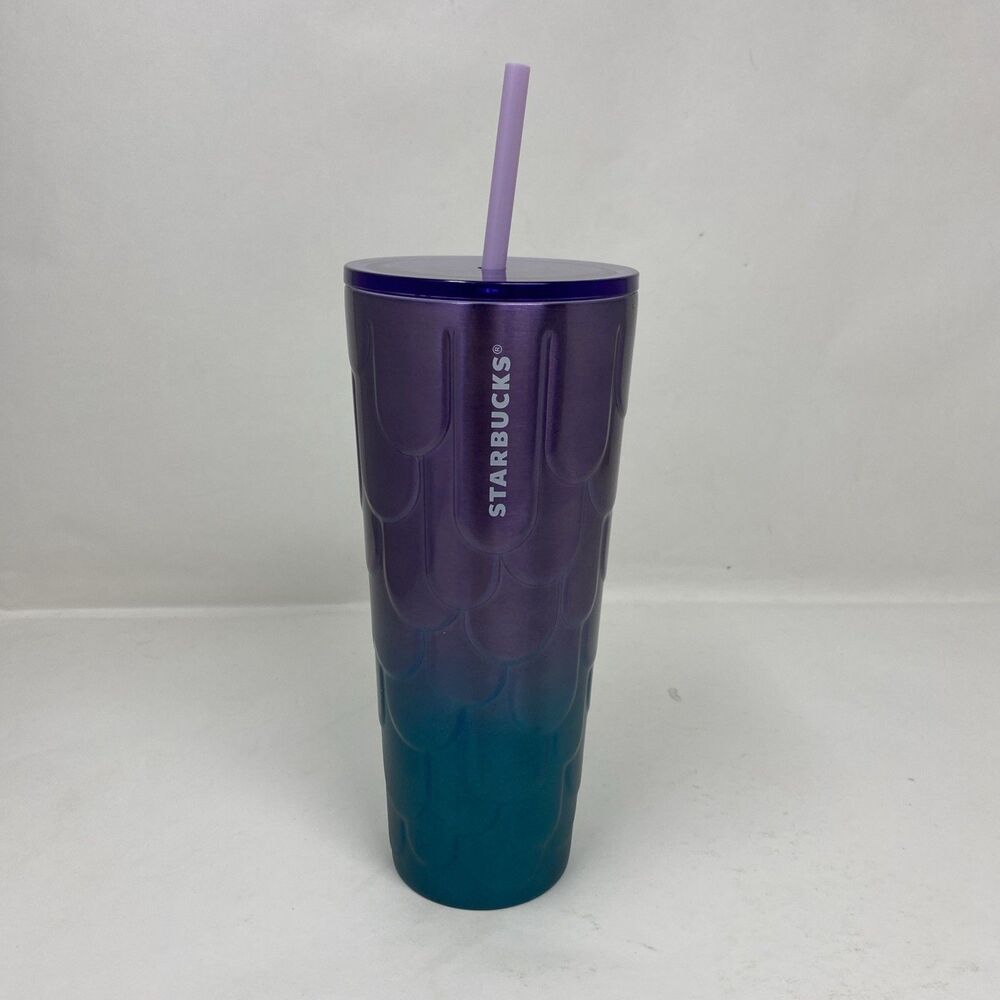 Starbucks 2022 Spring Purple Twilight Ombre Mermaid Scales Stainless Tumbler Cup